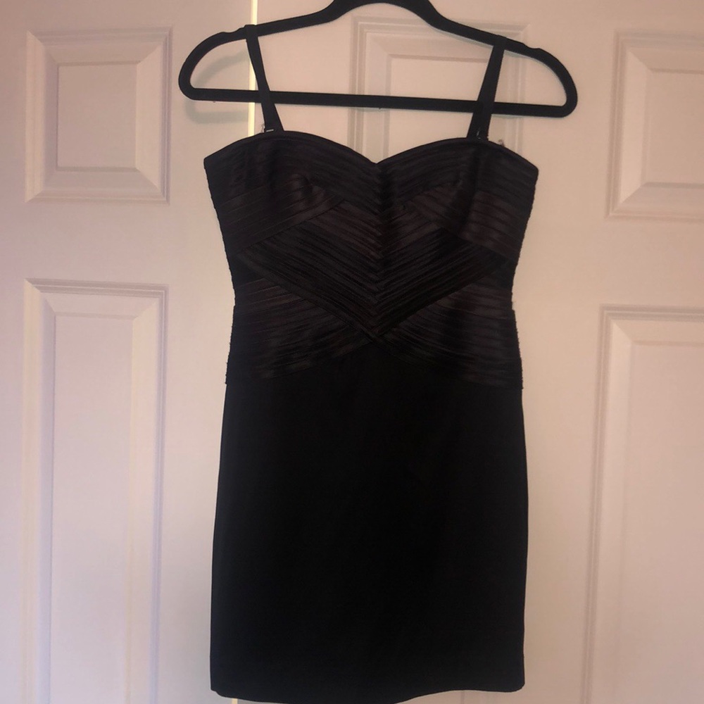 BCBGMAXAZERIA 4P Black Cocktail Dress Bandage Top